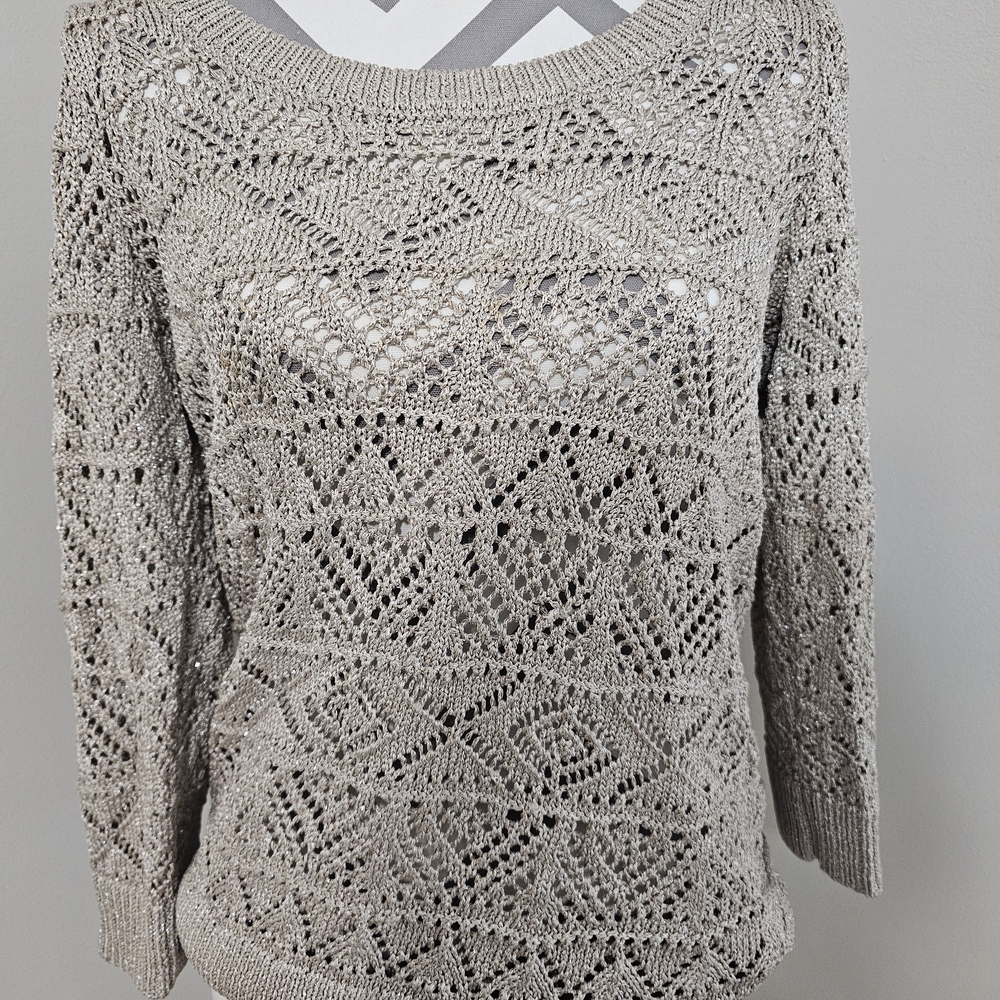 White House Black Market Gray Knit Sweater